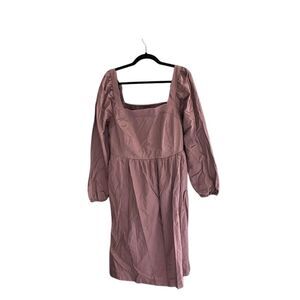 Ava & Viv Women's 2XL Pink‎ Midi A-Line Dress Long Balloon Sleeve